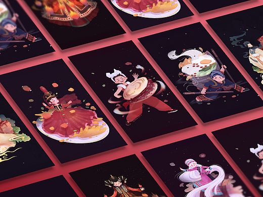 扁平人物插画——城市美食