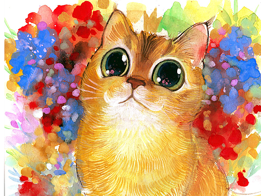 一些水彩猫猫狗狗