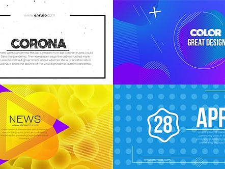 AE模板|高级多彩图形设计时尚动画版式标题展示宣传