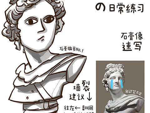 野生美术工人的绘画练习之石膏像翻车篇