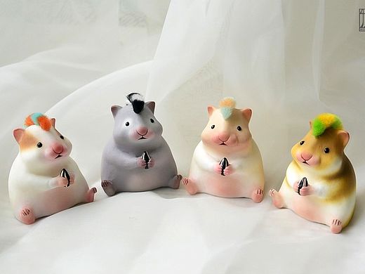 【物游工作室】原创 摇滚仓鼠公仔 手工玩偶