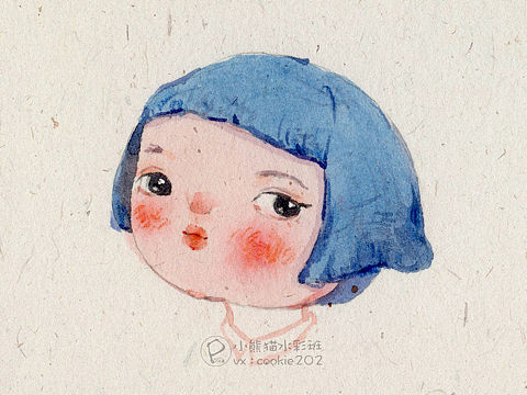 小熊猫胖哒水彩 插画 人物 小头像 