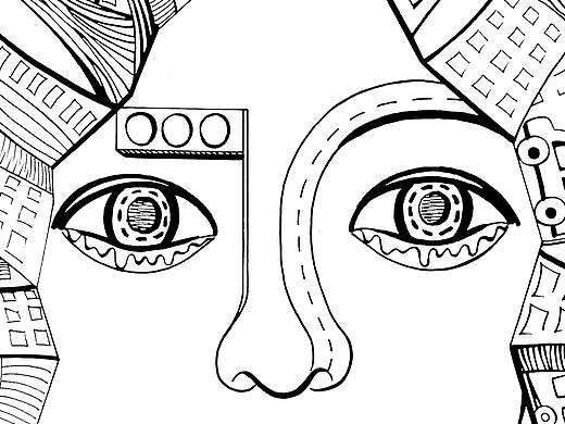 原创作品——黑白手绘 反思