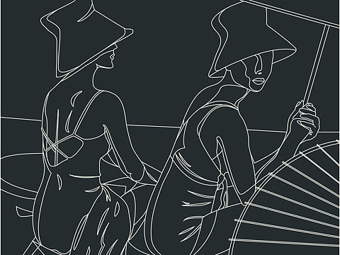 原创插画 黑白线稿版 illustration