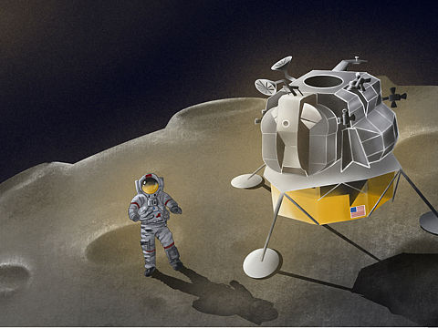 壁纸 阿波罗登月 板绘练习