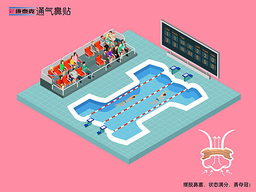 新康泰克鼻贴：为选手们加油！#系列插画GIF#