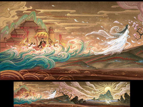 新国画|《一梦江湖》游戏手绘古风国风动画原画 长画卷