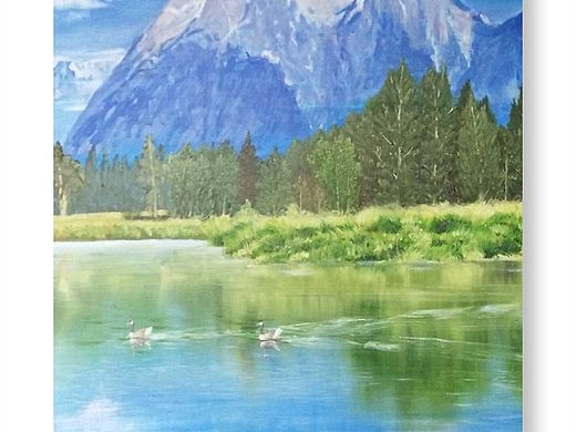 油画风景 生振宇油画风景 黄石公园