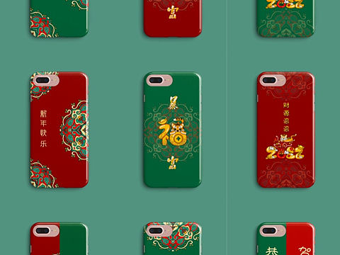 新年手机壳插画分享，可授权