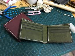 pueblo磨砂短夹制作过程（苔藓绿）