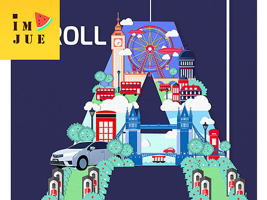 卡罗拉世界字母扁平插画~