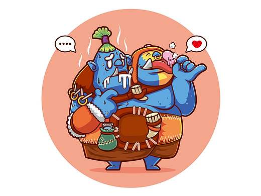 狂奔的包子插画去铺一周一画几期投稿作品