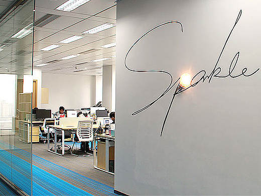 广州广告公司写字楼装修  广州璀璨广告公司写字楼装修完工照片