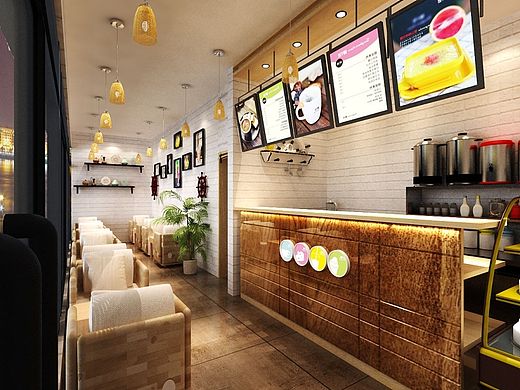 奶茶店效果图