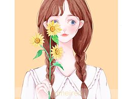 森系少女系列-向日葵女孩