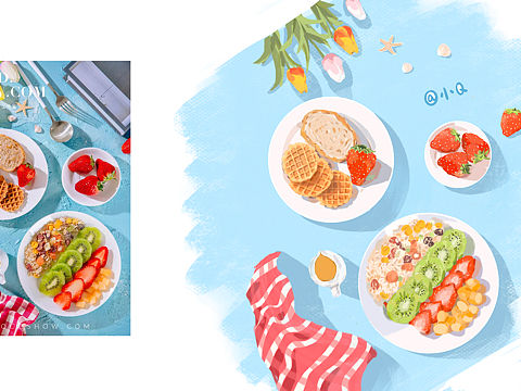 水果餐（个人主页-ZNDM2NDM1MzY=） - 创作习作 - 站酷设计师晴儿呀原创素材 - 站酷ZCOOL