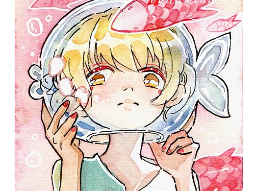 水彩童话风明信片大小练习