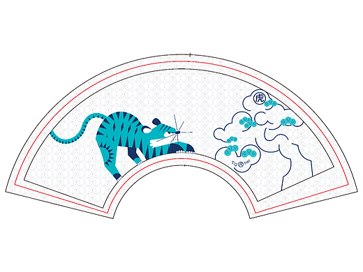 十二生肖折扇设计