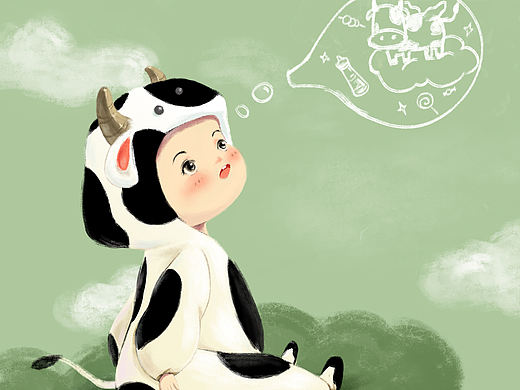 奶制品包装插画