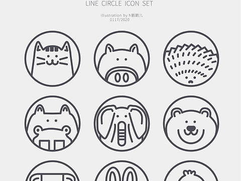 动物几何线条风小图标