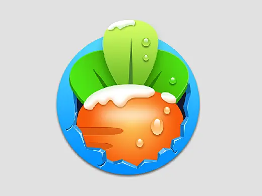 保卫萝卜游戏icon图标设计练习 附psd源文件