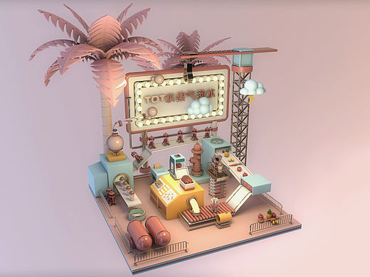 C4D小场景建模学生作业