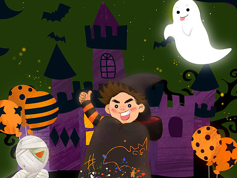 萬圣節(jié)賀圖（個(gè)人主頁-ZNDc0Njg2MjQ=） - 商業(yè)插畫 - 站酷設(shè)計(jì)師池早吃棗原創(chuàng)素材 - 站酷ZCOOL