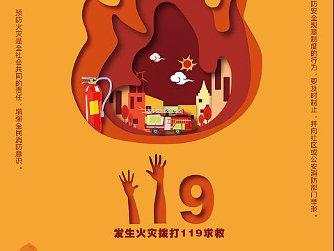 社区消防（海报设计）