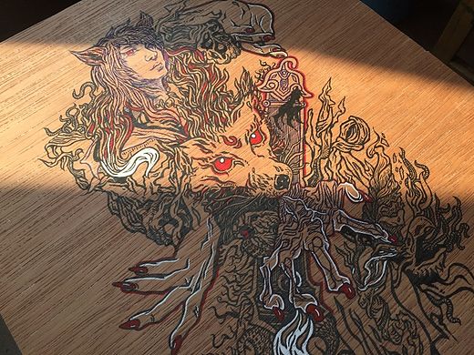 小飞的木板画—狐不归
