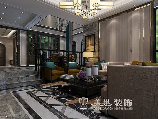 林溪湾450平别墅装修现代台式风格效果图