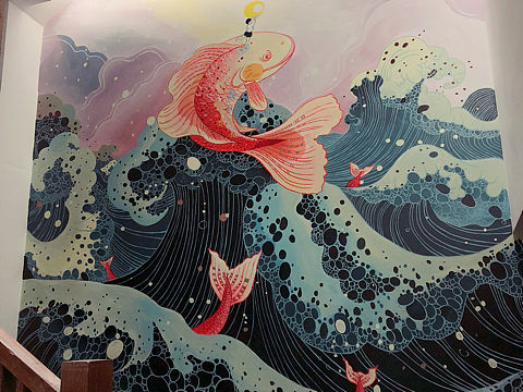 「鱼鱚屋」  日料墙体绘画系列一. 