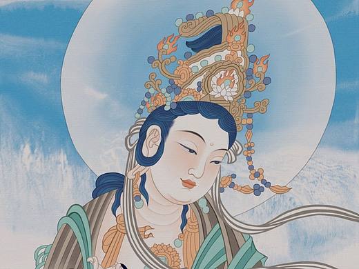 临摹安西榆林窟第三窟的经典壁画《普贤菩萨像》