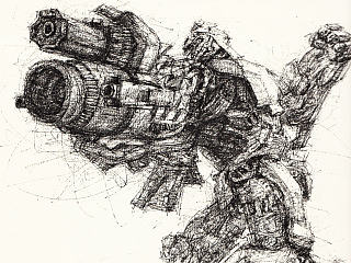 ZD黑白插画-淡彩- 速写成长日记
