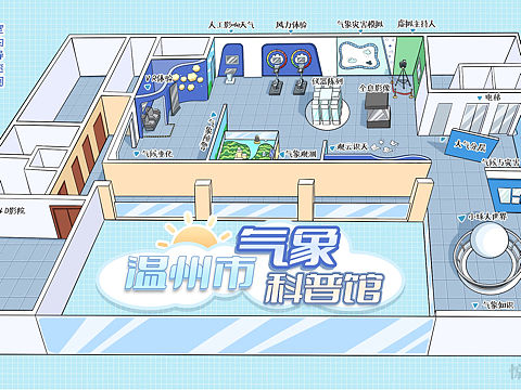 手绘展馆导览图