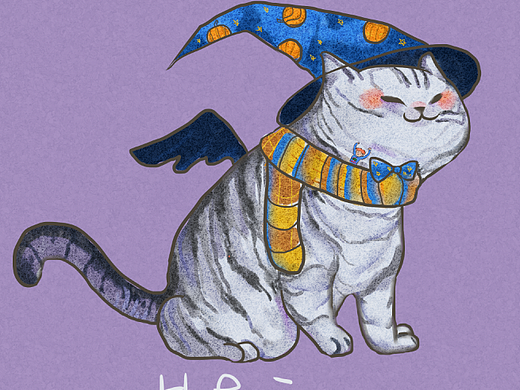万圣节小猫（个人主页-ZNDAzODY5NDA=） - 儿童插画 - 站酷设计师你单身原创素材 - 站酷ZCOOL