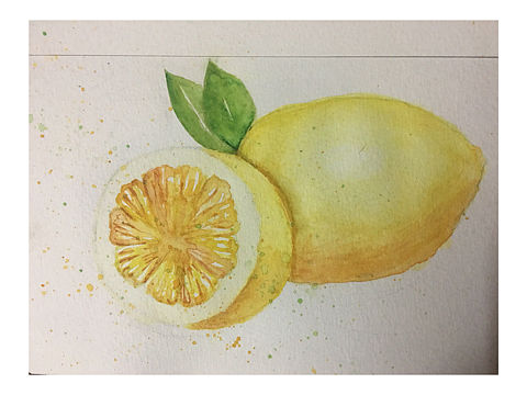 水彩 柠檬