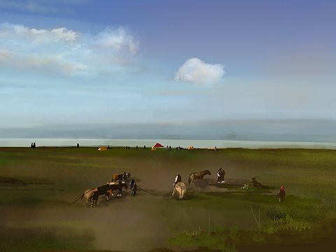 手繪兩張草原（個(gè)人主頁(yè)-ZMjkxMTMxMjA=） - 創(chuàng)作習(xí)作 - 站酷設(shè)計(jì)師耳雙原創(chuàng)素材 - 站酷ZCOOL