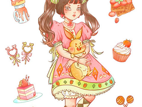 原创少女贴纸\DIY立牌