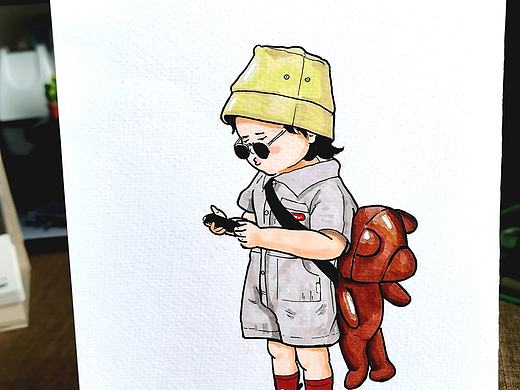 马克笔画-贝熊宝宝