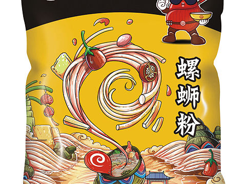 螺特攻螺蛳粉包装设计 吉祥物设计