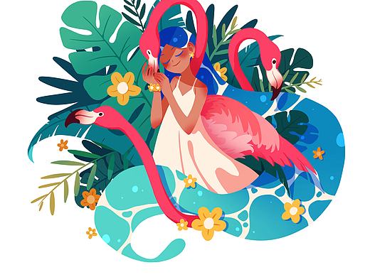 海女 系列插画