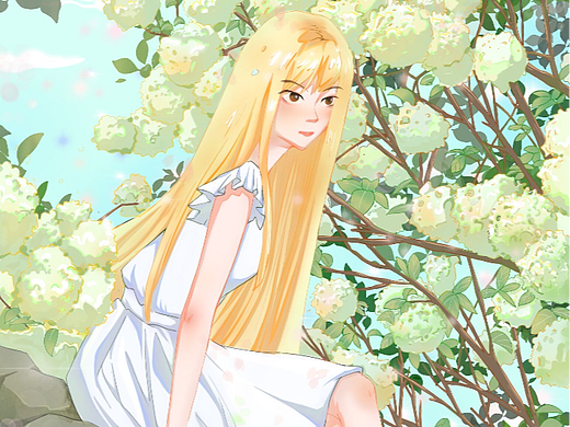 花与少女——绣球