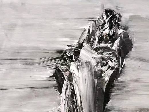 邓宇意象油画.一苇渡江