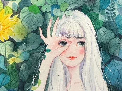 【小熊猫】水彩手绘人物水彩插画教程人物卡通头像手绘水彩步骤