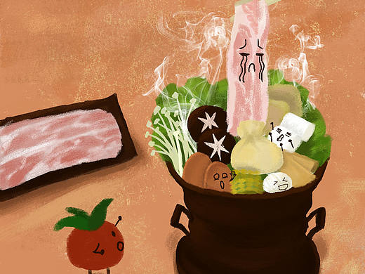 小火鍋（個人主頁-ZNDI1NDExNDQ=） - 商業(yè)插畫 - 站酷設計師兔子兔兔子原創(chuàng)素材 - 站酷ZCOOL