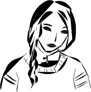 AI黑白头像插画图片练习