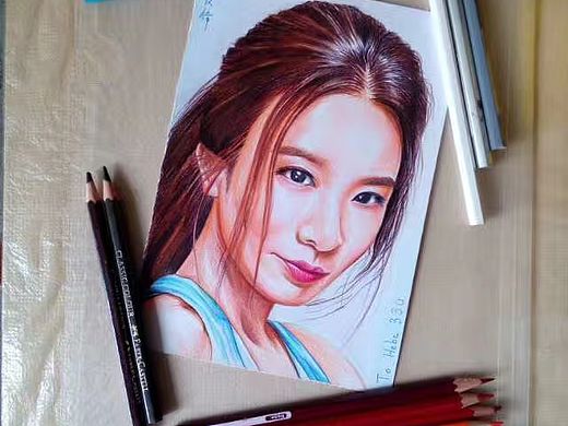 hebe田馥甄女神彩铅手绘