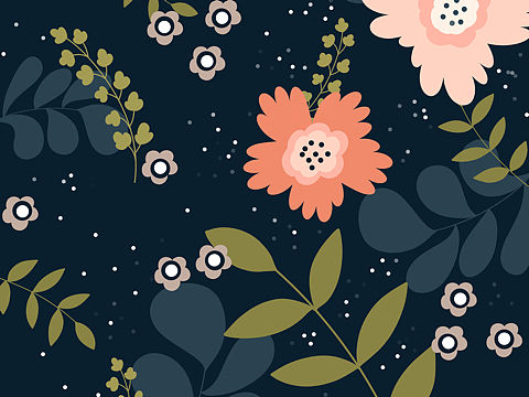 扁平风花卉插画