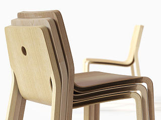 Layer, a stackable plywood chair.（个人主页-ZNTQxNzgwNA==） - 其他三维 - 站酷设计师PhoenixBai原创素材 - 站酷ZCOOL