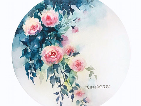 画了一组圆形九宫格